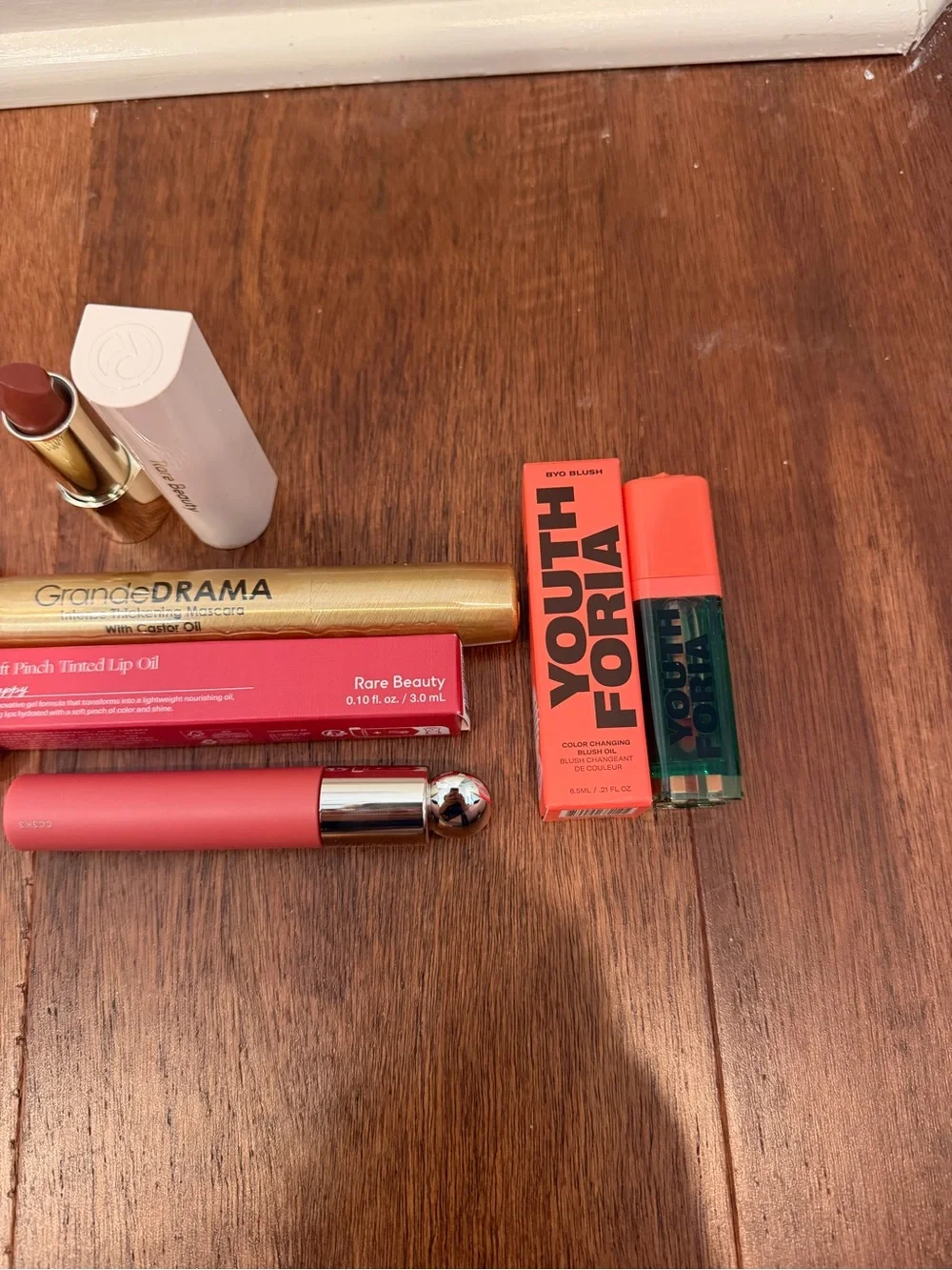 Rare Beauty Lip Products Set — Pink, Coral, Nude